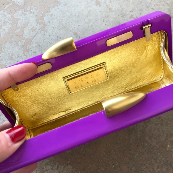 Thale Blanc Ciara Studded Plexiglas Leather Clutch - Picture 5 of 6